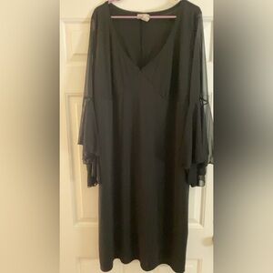 Elegant Black Dress with Flared Sleeves